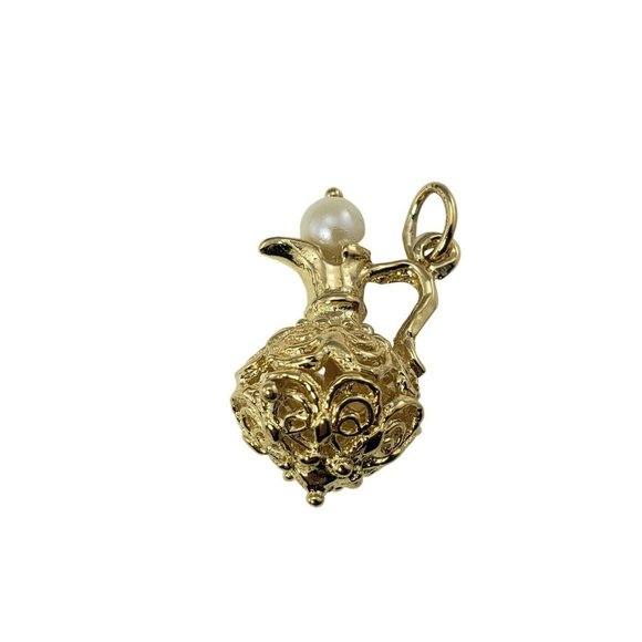 Vintage 14 Karat Yellow Gold and Pearl Pitcher Charm #11321 - Picture 2 of 7